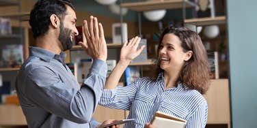 employees who are happy because their company gives them flexibility