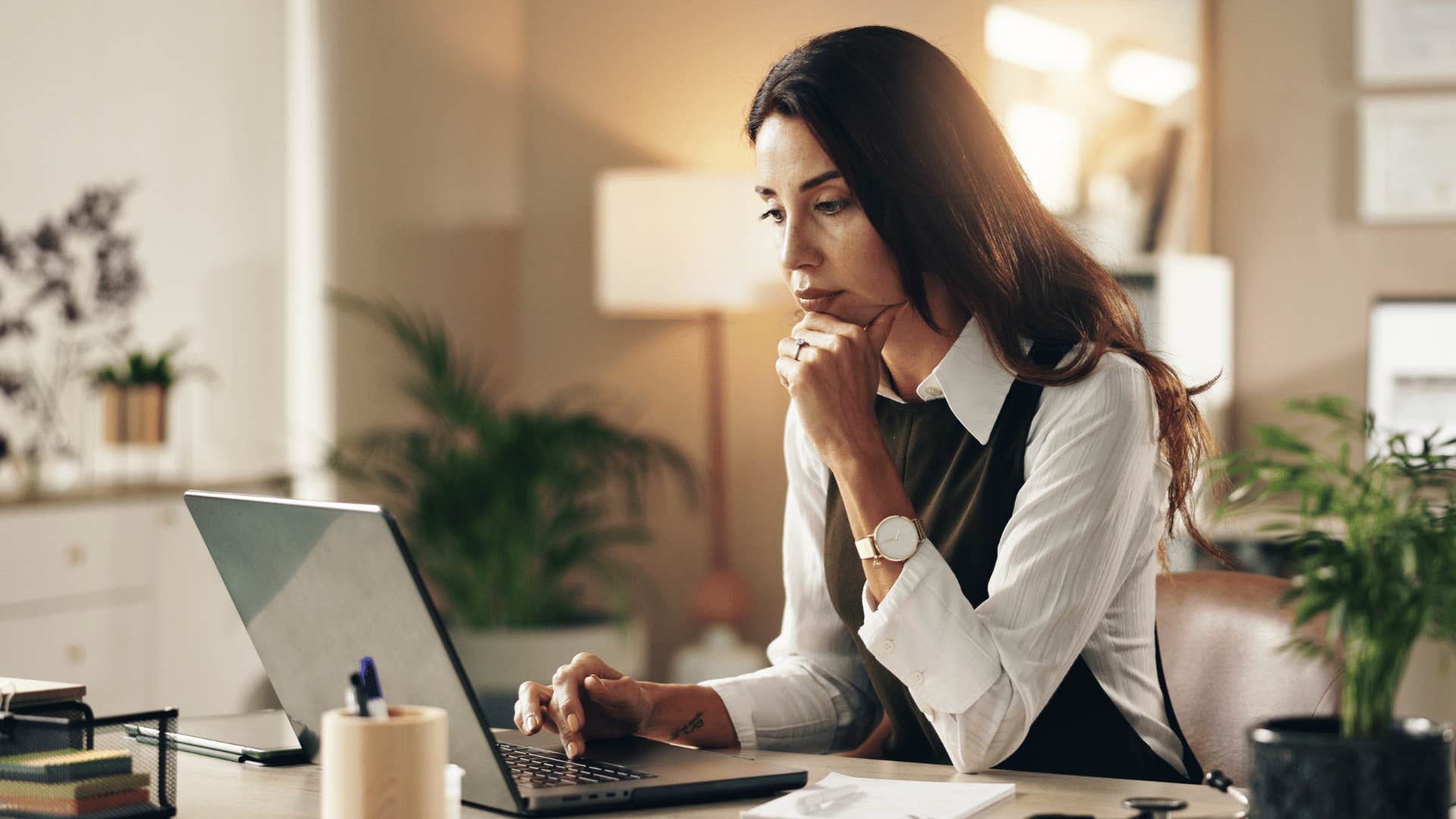 woman who is a deep thinker taking time before forming strong opinions