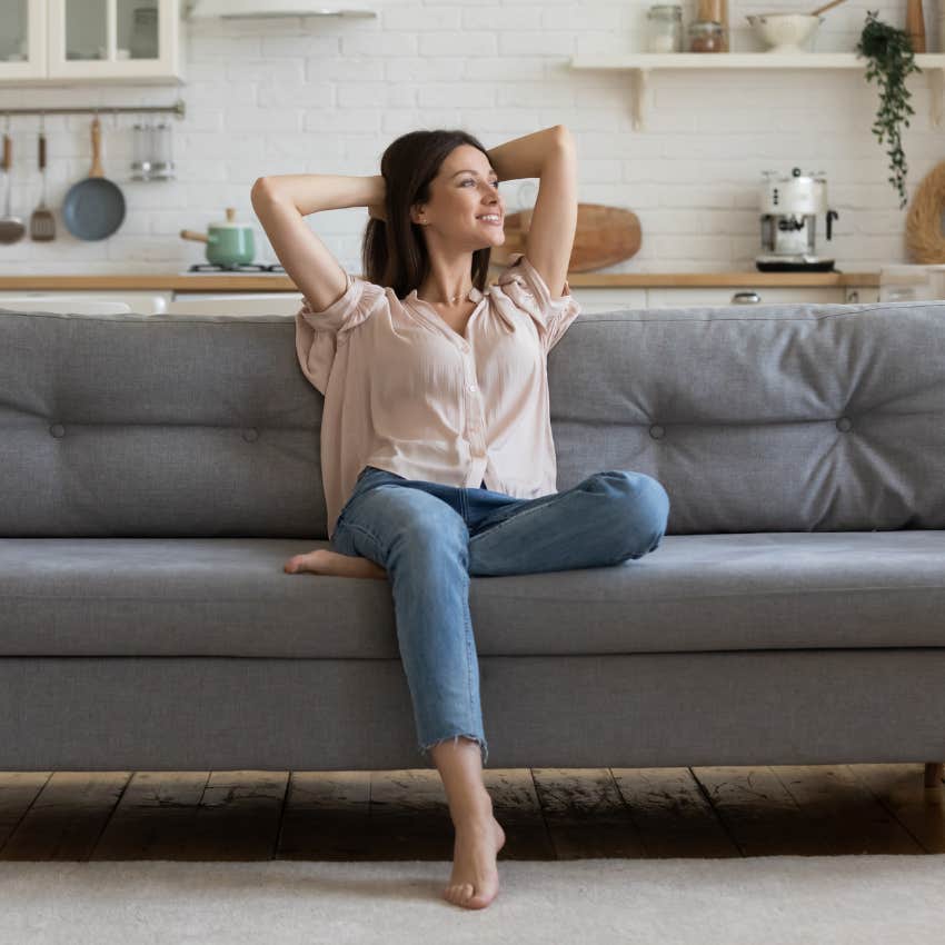 woman processing breakup and happier single