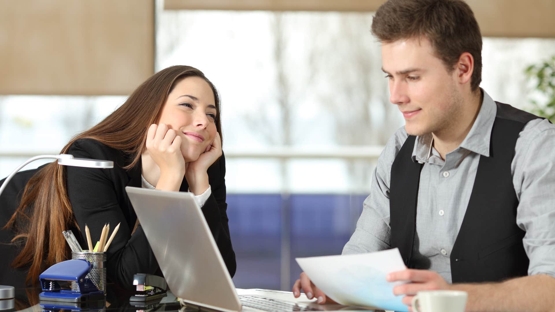Obsessed person is infatuated with coworker