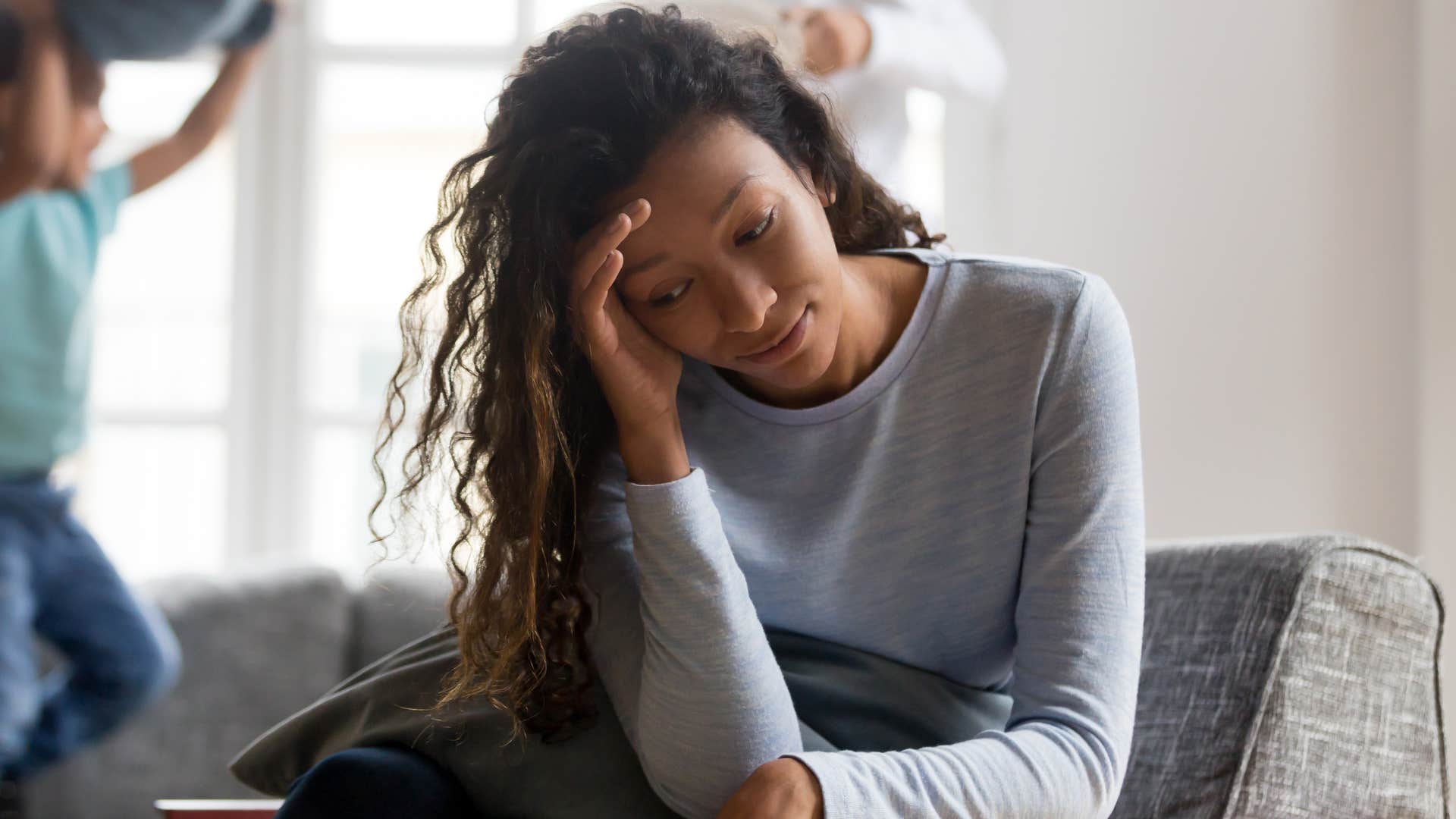 Gen X parent trying to repress her emotions at home 