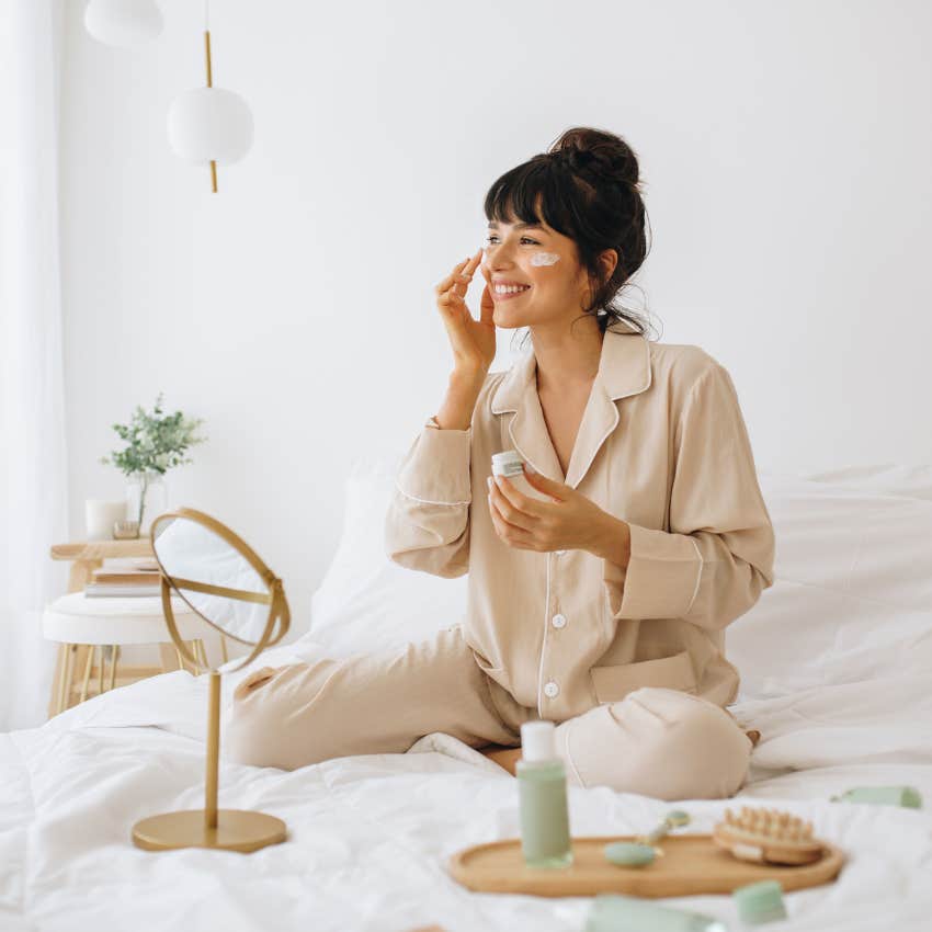 woman with a high level of brainpower taking care of herself