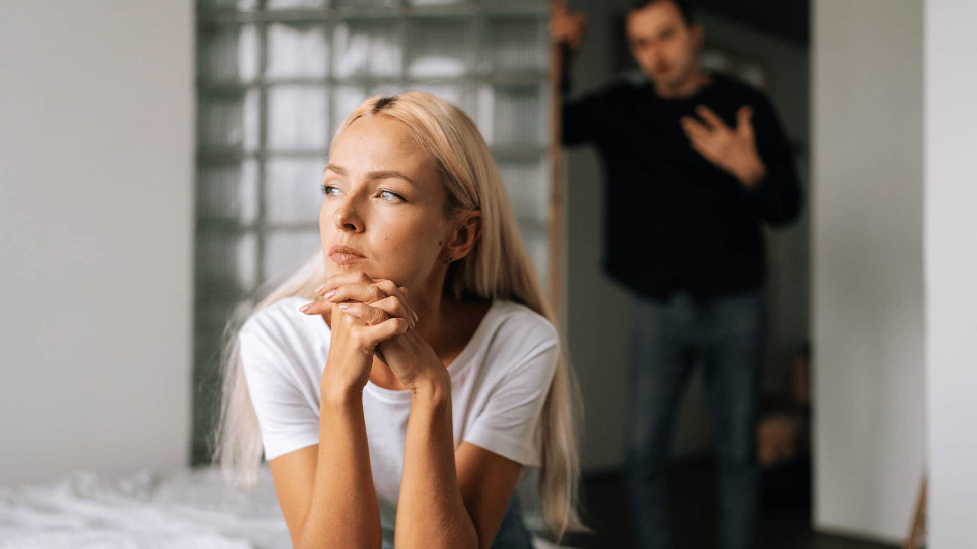 Man trying to talk to a woman he probably shouldn't marry 