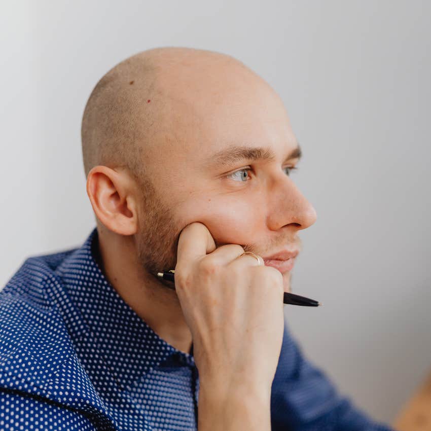 deep thinker being distant while lost in thought
